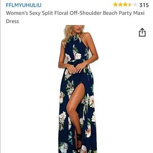 Navy Floral Maxi Dress
